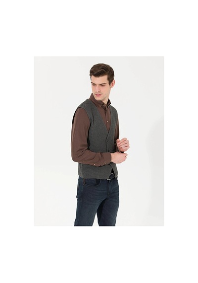 Pierre Cardin Slim Fit Triko Yelek Çok Renkli