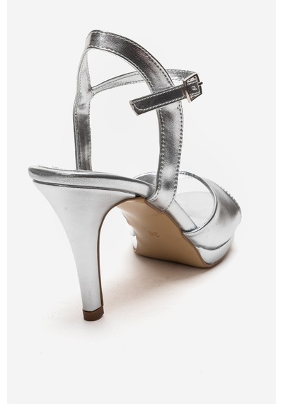 Luvishoes Poıse Gümüş Kadın İnce Topuklu Abiye Ayakkabı