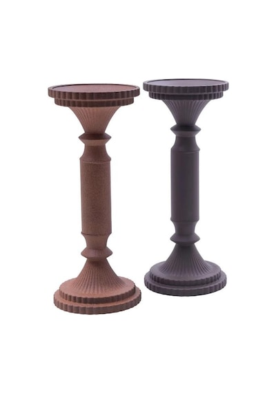 Doqu Home Destina Pillar İkili Şamdan , Mumluk Aksesuar Çok Renkli