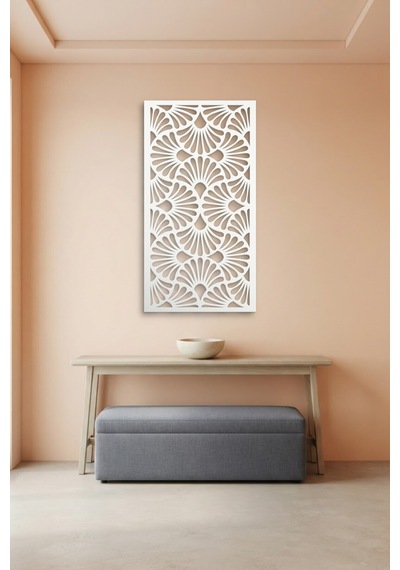 Dekoratif Panel Metal Duvar Tablosu - Duvar Sanatı - Duvar Dekoru - Beyaz