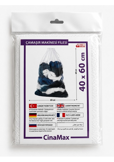 Çamaşır Yıkama Filesi 2 Adet 40x60 Cm Fermuarlı Hassas Çamaşır Koruma Torbası Makine Yıkama Filesi Beyaz