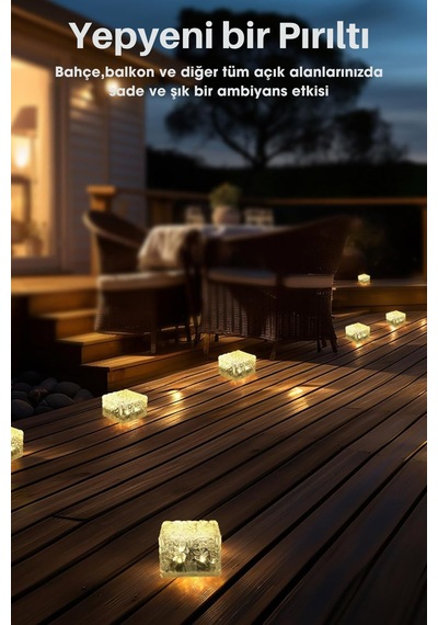 Trendpoint 1adet Güneş Enerjili Premium Led Dekoratif Zemin Bahçe Aydınlatma Solar Peyzaj Kaliteli Sarı 86681404
