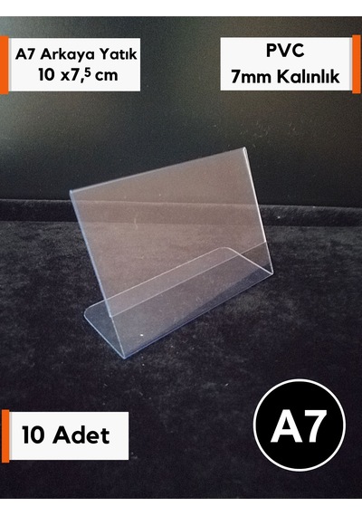 10 Adet Pvc Etiketlik İsimlik A7 10x7,5cm Şeffaf Etiketlik Ayaklı