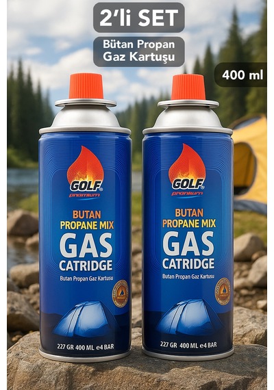 2 Adet Bütan Propan Gaz Kartuşu - Valfli Kartuş Kamp Ocağı Gazı 227 Gr Beyaz