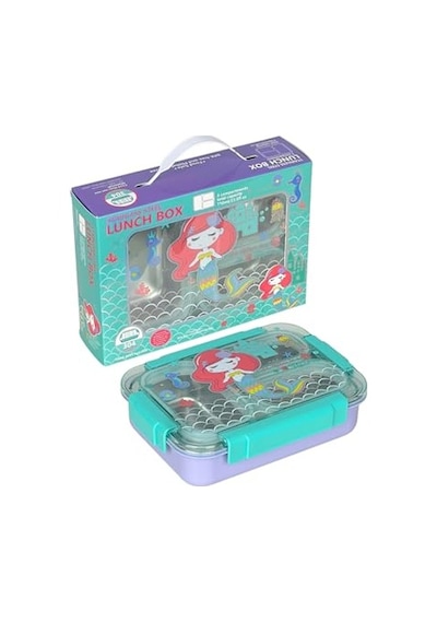 Dream Vest Bento 710ml Lunchbox Sevimli Dostlar Tek Katlı 3 Bölmeli Paslanmaz Çelik Sefer Tası Yemek Kutusu Lila-tu Diğer