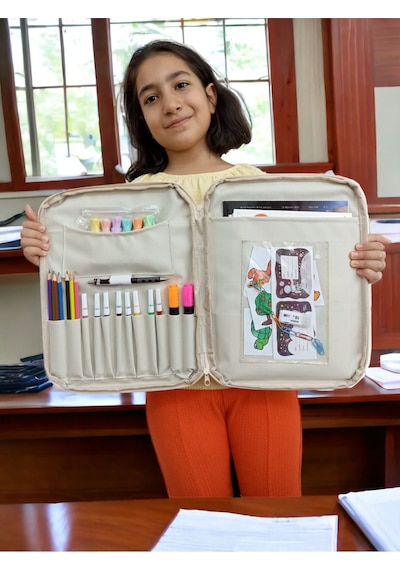 Next Craft Evrak Çantası Kalemlik Ve Defter Çocuklar İçin Etkinlik Ve Aktivite Çantası Bej