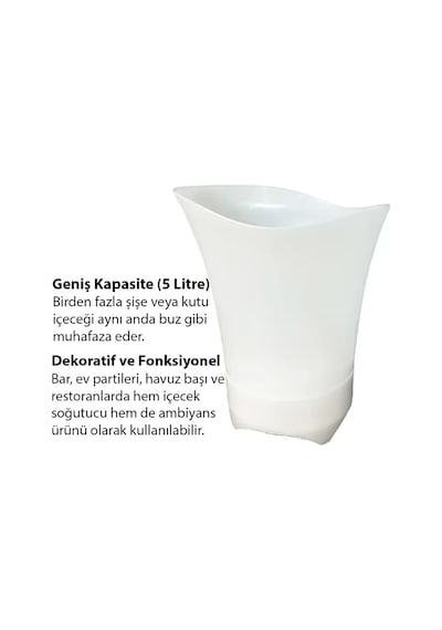 Ezere Hoparlör Buz Kovası, 5l Bluetooth Hoparlör Ile Renkli Buz Kovası Led