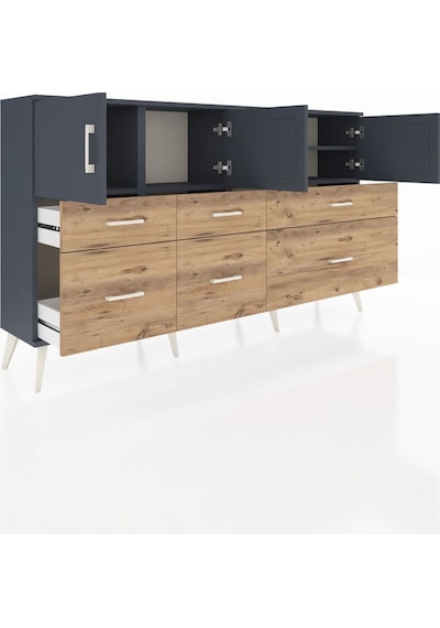 Arges Konsol 4 Raflı 6 Çekmeceli 4 Kapaklı 176x30x99 Antrasit-antrasit/çam Antrasıt/atlas Çam - Antrasıt Arges Konsol 4 Raflı 6 Çekmeceli 4 Kapaklı 176x30x99 Antrasit-antrasit/çam Antrasıt/atlas Çam - Antrasıt
