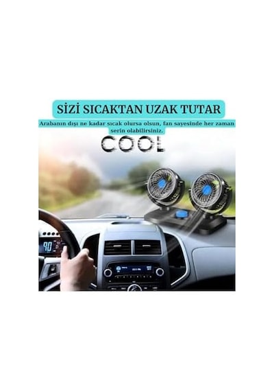 Scirocco 2008-2017 Uyumlu Araç İçi Torpido Üstü 360 Derece Dönebilen 12v Vantilatör