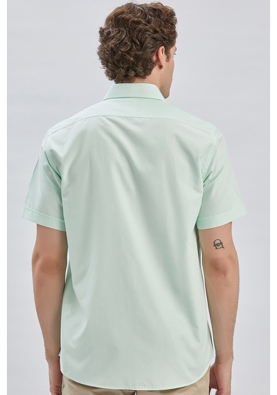 İmza Su Yeşili Kısa Kollu Desenli Sert Yaka Cepli Klasik Comfort Fit Rahat Kesim Gömlek 1004240231-su Yeşili Mint İmza Su Yeşili Kısa Kollu Desenli Sert Yaka Cepli Klasik Comfort Fit Rahat Kesim Gömlek 1004240231-su Yeşili Mint