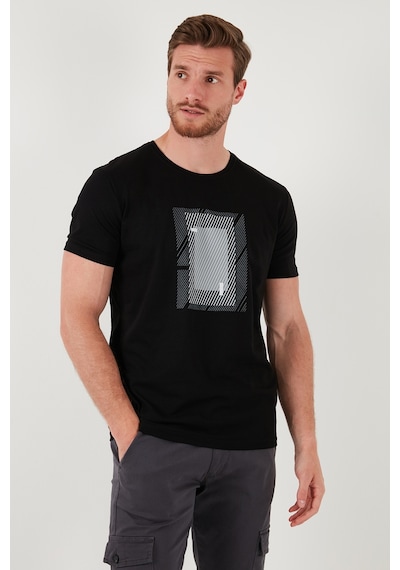 Buratti Pamuklu Slim Fit Bisiklet Yaka Erkek T Shirt 646R7930 Siyah
