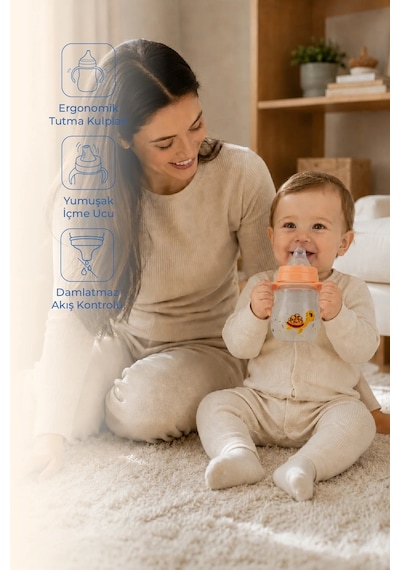 Babyjem Damlatmayan Suluk Alıştırma Bardağı 250 ml Turuncu