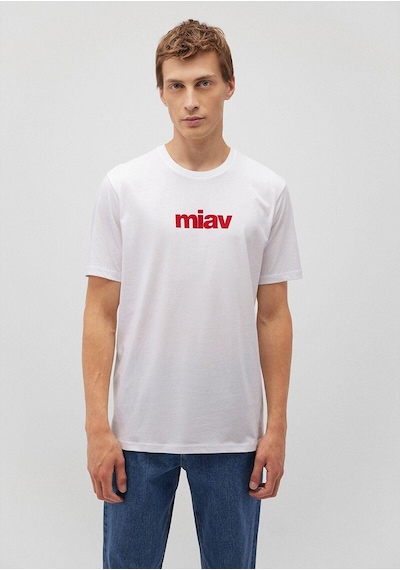 Mavi Erkek Miav Baskılı Tişört Beyaz 067153-622 Beyaz