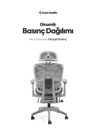 Karr Office Odessa Fonksiyonel Çalışma Koltuğu Gri