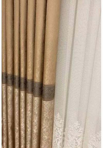 Nivemeshome Melisa Pano Fon Perde Gold 1/3 Sık Pileli Perde Apm 80x250
