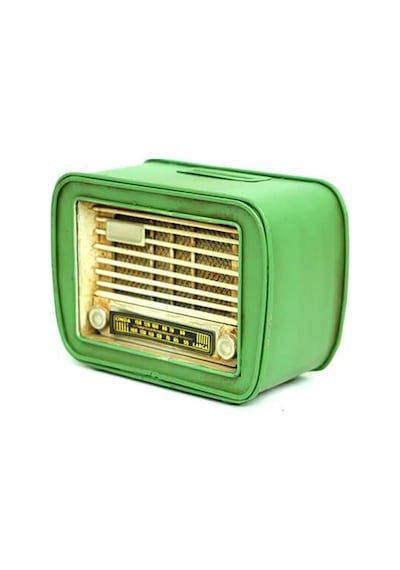 Dekoratif Metal Radyo Kumbara Vintage Hediyelik