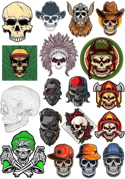 Kurukafa Sticker Set-16 17 Parça Telefon, Tablet, Defter, Laptop Sticker