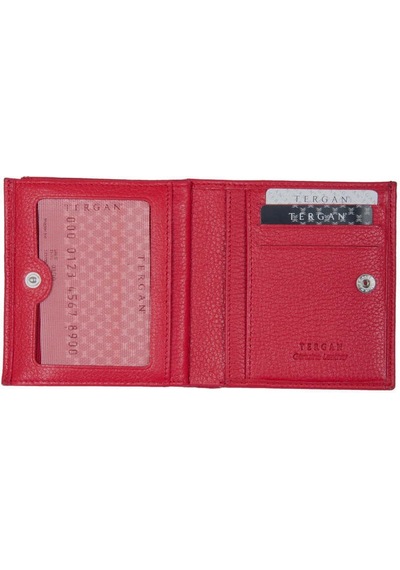 Tergan Kırmızı Deri Kadın Cüzdan - S1cb00005627-b68 Kırmızı