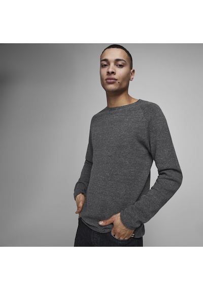 Jack & Jones Bisiklet Yaka Kazak-Hill 12157321 Dark Grey Melange Koyu Gri