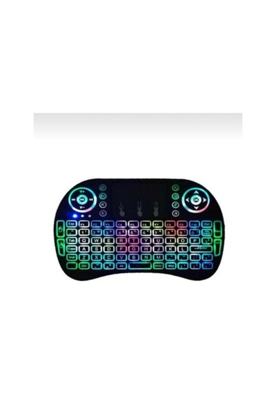 Zhltools Işıklı Mini Klavye Mouse Smart Tv Box Pc Şarjlı Oyuncu Klavye