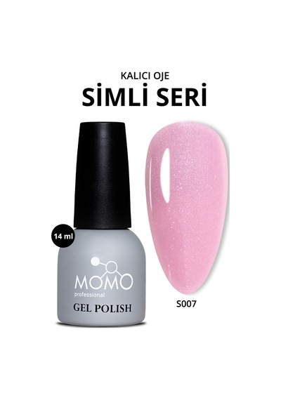 Momo Professional Kalıcı Oje S007 Simli Açık Pembe 14 Ml