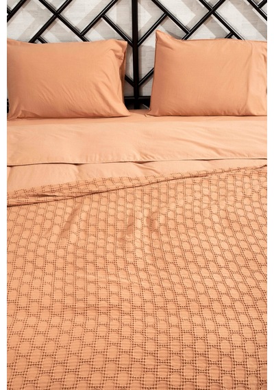 Kaay Stone Wash Pike / Yatak Örtüsü 200x240 Çift Kişilik Tarçın