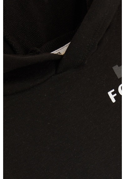 Breeze Girls & Boys Erkek Çocuk Sweatshirt Kapüşonlu Kanguru Cepli 9-14 Yaş, Siyah-siyah