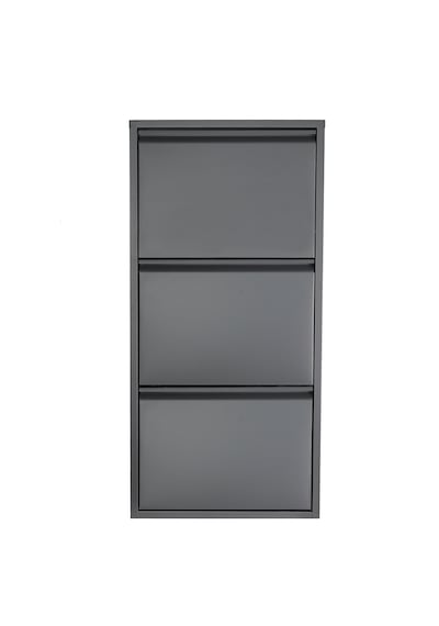 Kaser Metal 3'lü Metal Ayakkabılık Antrasit