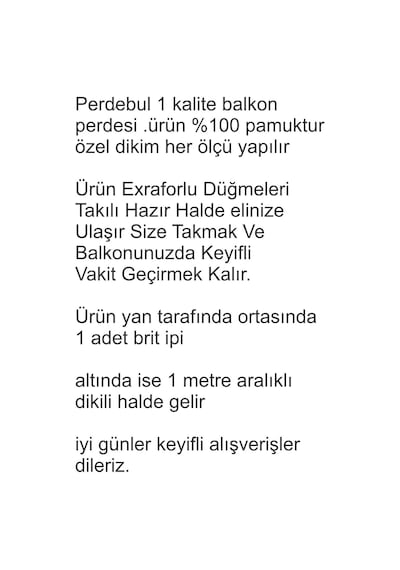 Tr 1.sınıf Enxboy 200 Cm Yükseklik Balkon Perdesi Exraforlu Bağcıklı Branda Kumaşı, 400 X 200 Genel