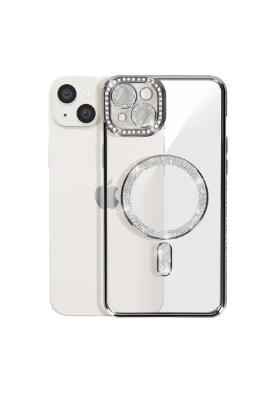 Newface Apple İphone 15 Kılıf Joke Simli Magneticsafe Kılıf - Siyah Beyaz