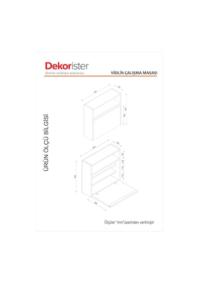 Dekorister Violin Laptop Çalışma Masası Beyaz