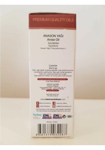 Hekimhan Bitkisel Anason Yağı 20 ML
