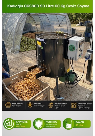 Cks80d Devir Ayarlı Ceviz Soyma Makinası 90 Litre