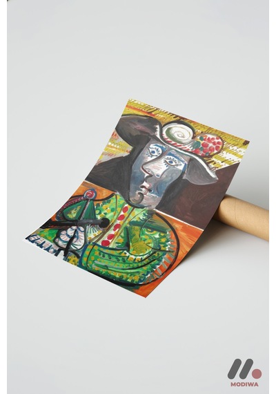 Picasso Kübist Kompozisyon, Çerçevesiz Yüksek Kalite Duvar Afişi - Sanatsever Hediyesi