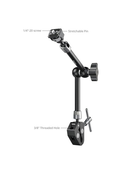 Smallrig 5311 Yengeç Şekilli Kelepçeli Sihirli Kol 11'' Siyah