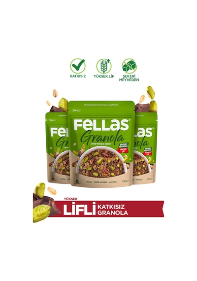 Granola - Antep Fıstıklı & Kakaolu 200g 3'lü Paket