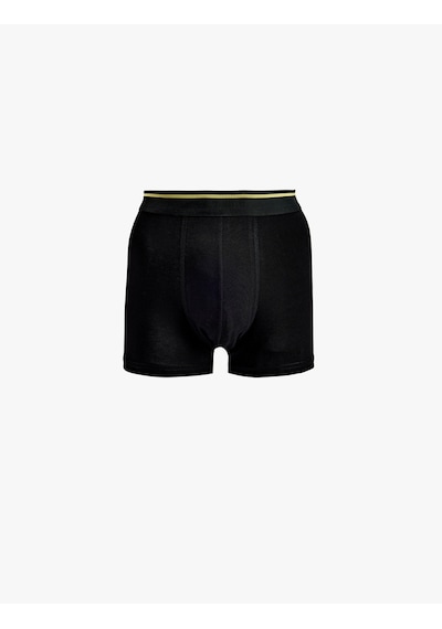 Koton Regular Fit Şerit Detaylı Basic Pamuklu 3'lü Boxer Seti Antrasit Desenli 6slm90023mk