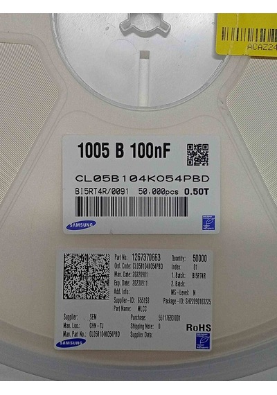 Cl05b104k054pbd 100nf 25v 402 Kondansatör 700 Adet