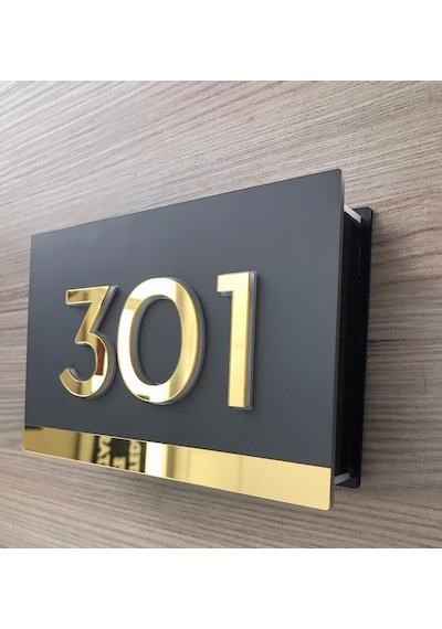 Luxury Gold Pasifik Serisi Işıklı Kapı Numarası Luxury Gold Pasifik Serisi Işıklı Kapı Numarası