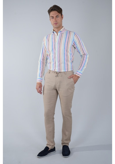 Bisse Erkek Camel Lastikli Bağcıklı Spor Keten Pantolon Pns25y25106 D70 Camel