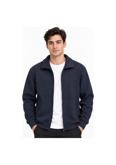 Classics Men Tam Fermuarlı Yakalı Ceket - 7772 Lacivert