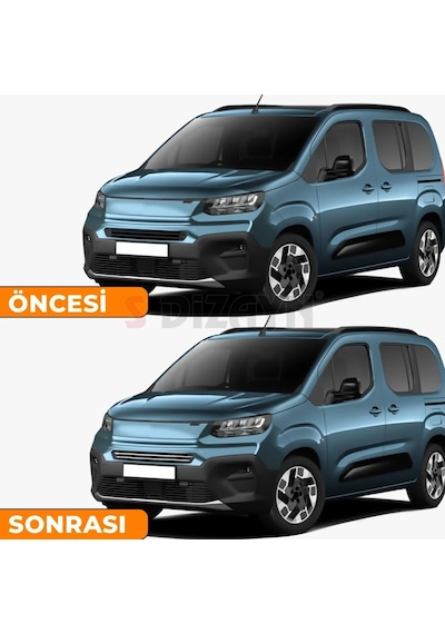 S-dizayn Fiat Doblo 3 Krom Ön Tampon Çıtası 2 Prç 2023 Üzeri A+ Kalite