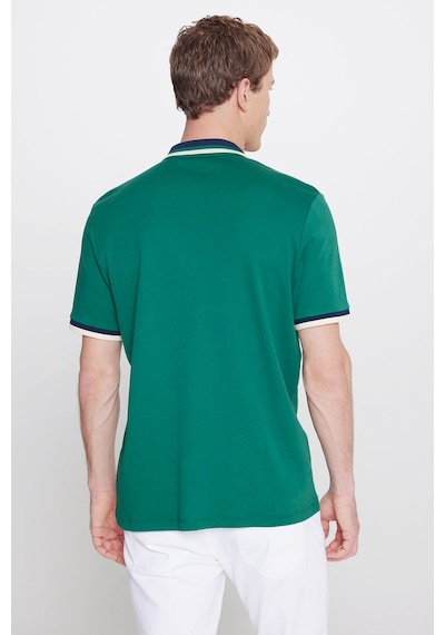 Erkek Yesıl Lacı Regular Fit Geniş Kesim Polo Yaka %100 Pamuk Tişört Çok Renkli
