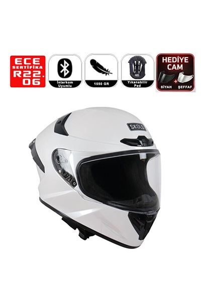 Skold Rapid Full-face Motosiklet Kaskı Ece-22.06 Beyaz