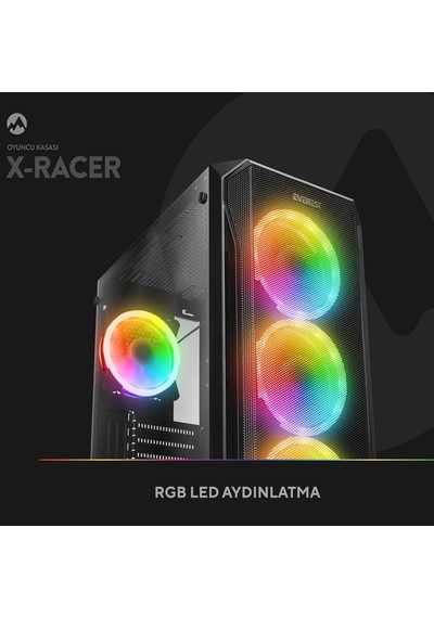 4x Rgb Fanlı Gaming Bilgisayar Kasası - Yüksek Hava Akışı, Modern Tasarım, Sessiz Fan