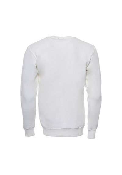 Krem Baskılı Bisiklet Yaka Erkek Sweatshirt - Wessi Siyah