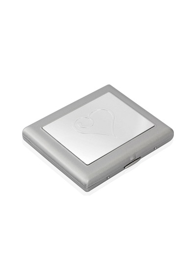Zekupp Kalp Desenli Metal Sigara Tabakası N11.1015