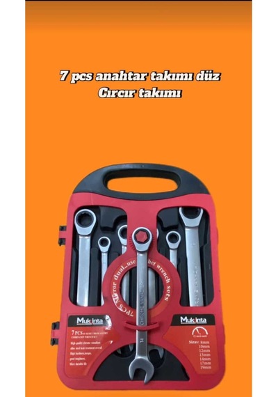 7 Parça Düz Cırcır Anahtar Takımı