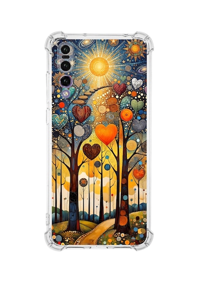 Printify Huawei P20 Pro İle Uyumlu Düşlerin Dansı Serisi Yıldız Yolculuğu Tasarımlı Uv Baskılı Köşe Korumalı Antişok Kılıf Şeffaf