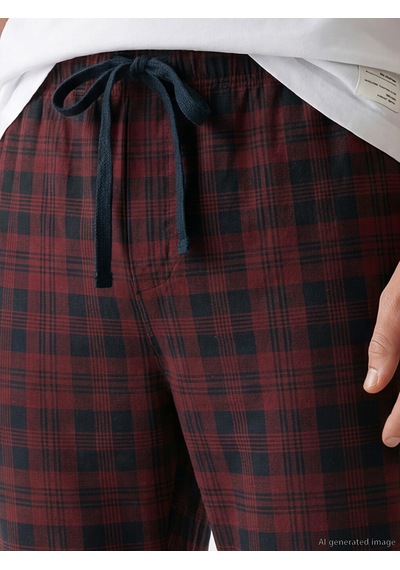 Lc Waikiki Lc Waıkıkı Bordo Standart Kalıp Ekose Erkek Pijama Alt